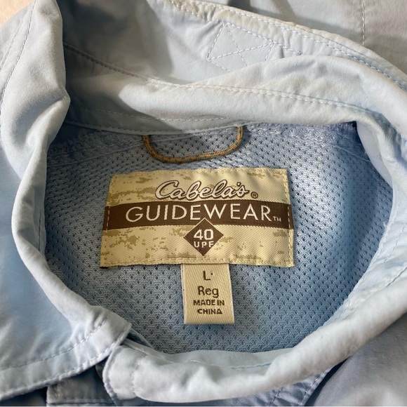 Cabelas Guidewear GXII 40 UPF Vented Mesh Shirt Button Front Large Short Sleeve - Picture 3 of 8